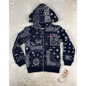 Levi's Hoodie Toddler Sz 3T Blue Paisley Bandanna Full Zip Sweatshirt NWT Jacket